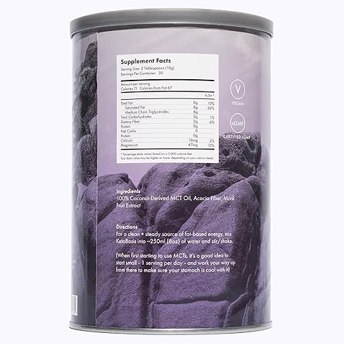 Miniatura 6 de Synchro - Ketobasis MCT Oil Powder, Bebida energética cerebral y corporal derivada de coco, suplemento cerebral con ácido caprílico, alternativa a