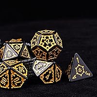 Vista 7 de Cusdie - Juego de 7 dados DND gigantes de 25 mm con bolsa de dados de ojo de dragón, juego de dados poliédricos, dados D&D para Pathfinder RPG