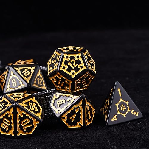 Miniatura 7 de cusdie 7 dados gigantes DND de 0.98 pulgadas con bolsa de dados de ojo de dragón, juego de dados poliédricos, dados D&D para Dungeons and Dragons