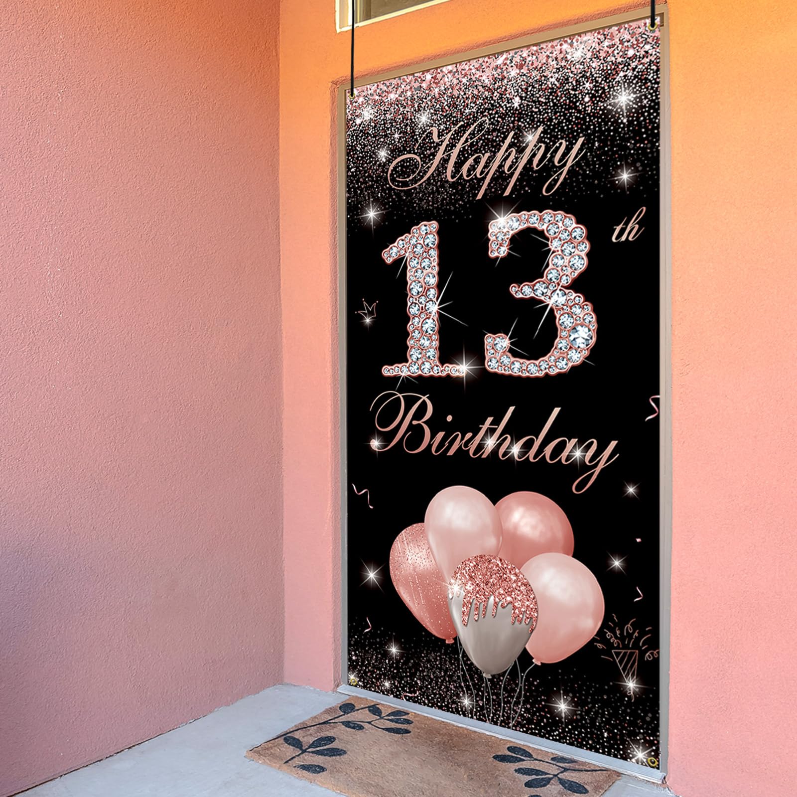 Decorazioni di compleanno rosa per donne e ragazze, decorazione per palloncini di buon compleanno, decorazioni per feste rosa per il 1° 13° 16° 21° 30° 40° 50° 60° 70° compleanno forniture per feste