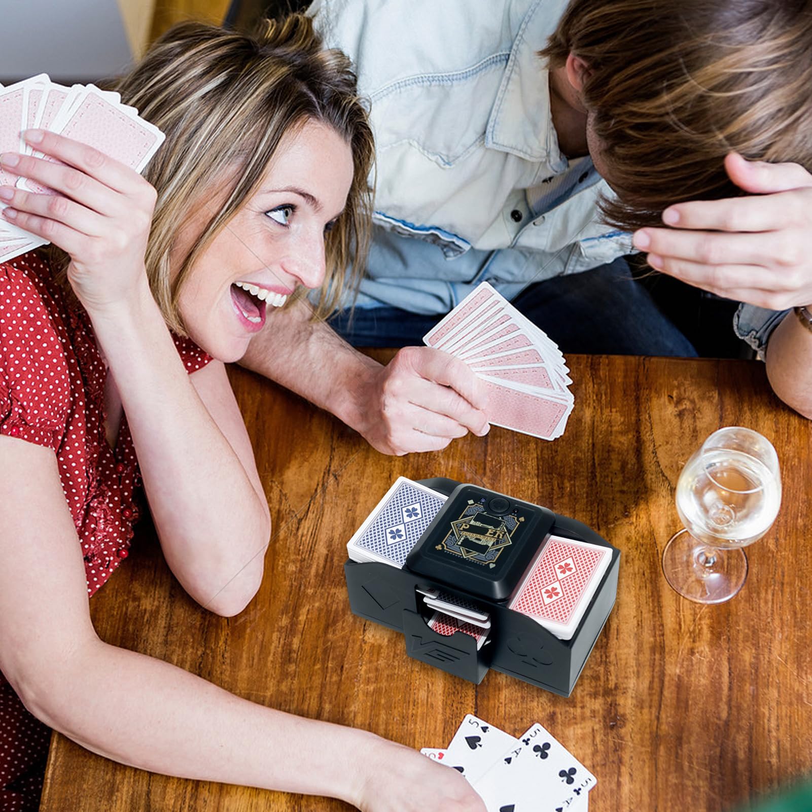 Generisch Automatic Machine, Battery Electric Poker Shuffling Device, 2,36, wydajne narzędzie do wyrzucania kart dla dorosłych, seniorów, młodych graczy, wygodny dodatek do gier