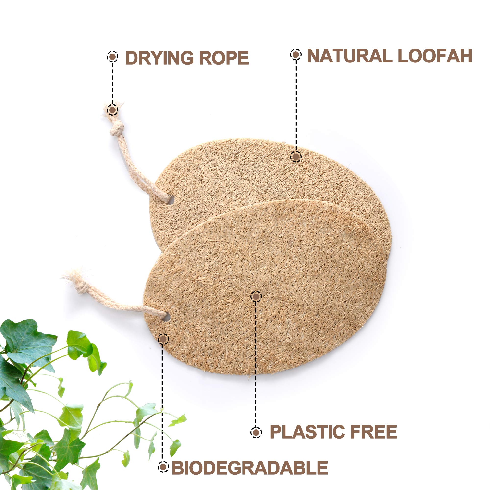 Gąbka do naczyń Loofah, bez plastiku, kompostowalne podkładki do szorowania luffy, biodegradowalne zmywaki do ciała, złuszczająca gąbka do kąpieli luffa, zero odpadów i na bazie roślin