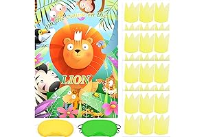 Pin The Crown on The Lion Game | Birthday Party Supplies
