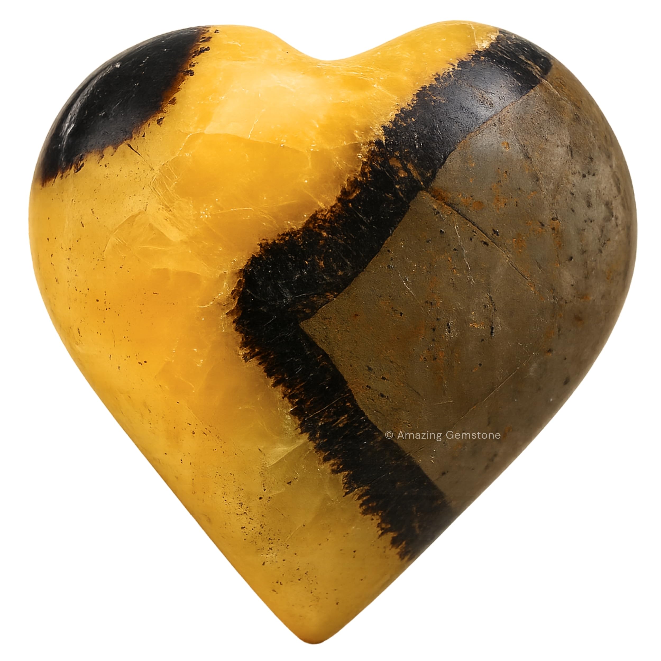 Amazing Gemstone Septarian Crystal Heart Palm Stone - Pocket Massage Worry Stone for Natural Body Chakra Balancing, Reiki Healing and Crystal Grid