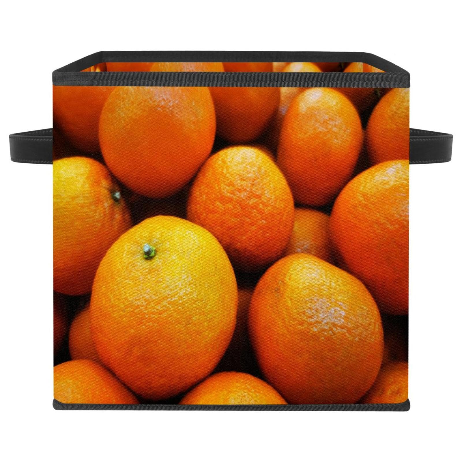 Boîte de rangement en tissu orange pour organiser les jouets et livres dans la chambre d'enfant