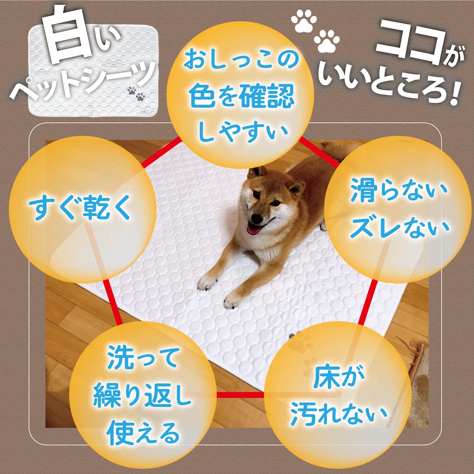 Amazon | PURPLE7 洗えるペットシーツ 2枚 犬 猫 吸水 防水 滑り止め