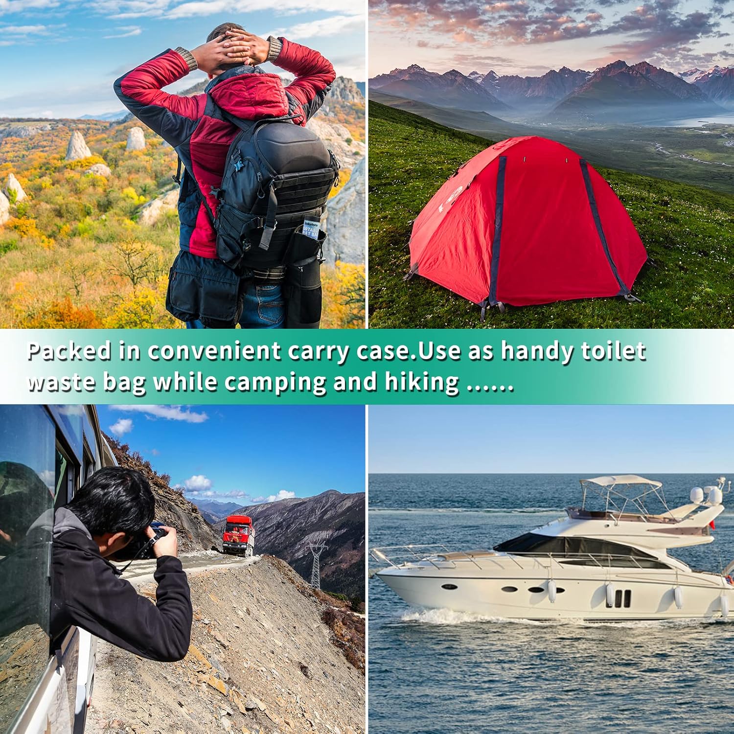 80 Compostable Poop Bags: 8 Gallon, 5 Gallon Bucket & Outdoor Camping Disposable Biodegradable Waste Bags