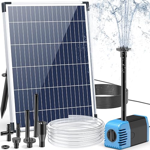 Solar Fountain Pump 12W, Solar Water Fountain Pump with 160GPH Submersible Pump Adjustable Flow for Outdoor Fountain, Pond, Fish Tank, Garden, Pool, Water Features