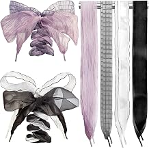 4 Pairs Shoe Laces for Sneakers,Fashion Soft Satin Ribbon Shoelaces for Women Girls,Casual Shoes Shoestring
