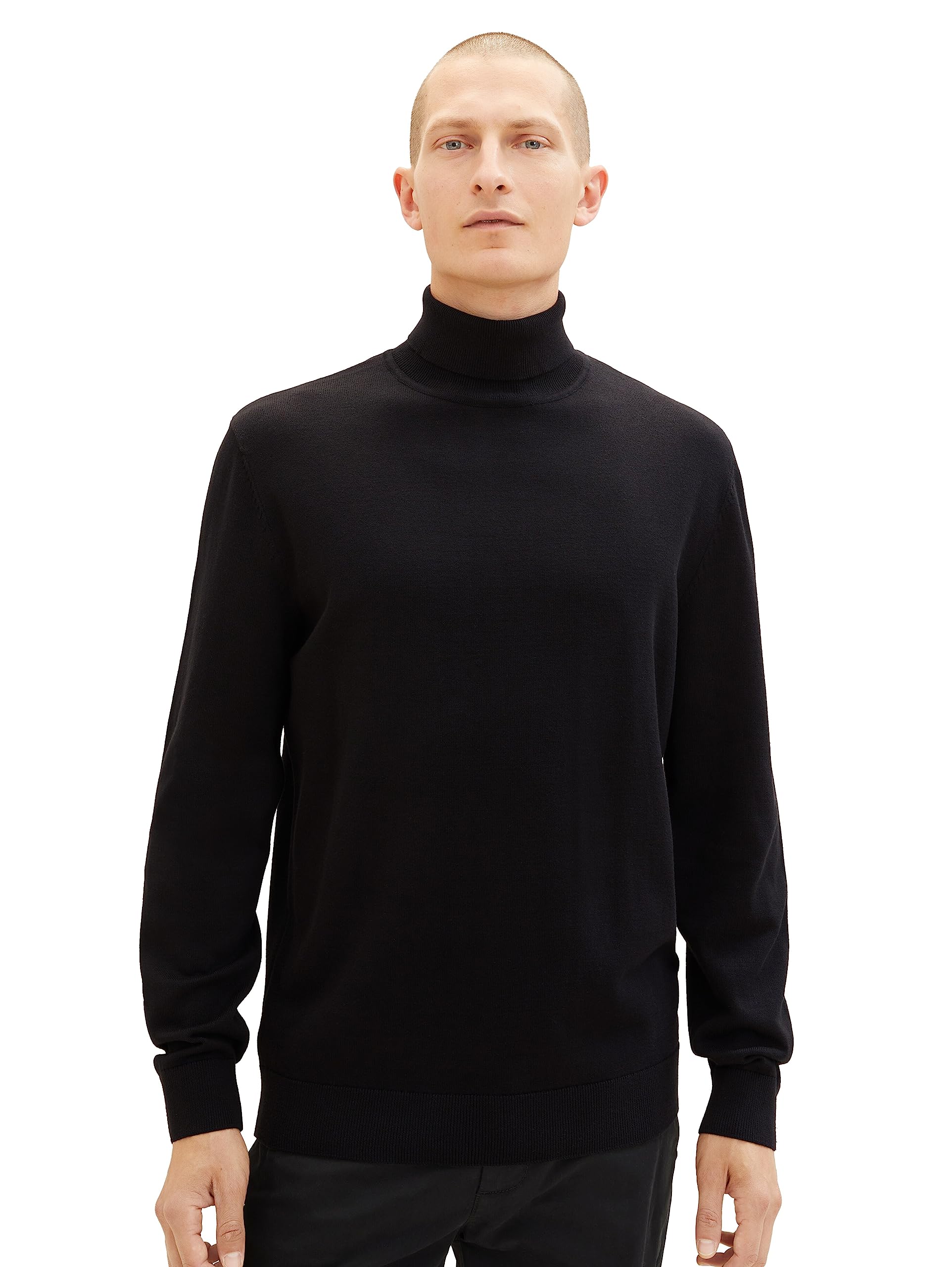TOM TAILOR Dolcevita Basic Maglione a Collo Alto in Cotone Uomo