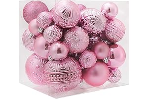Christmas Pink Esferas para Navidad, 36pcs Esferas Decorativas para Árbol de Navidad con Colgante