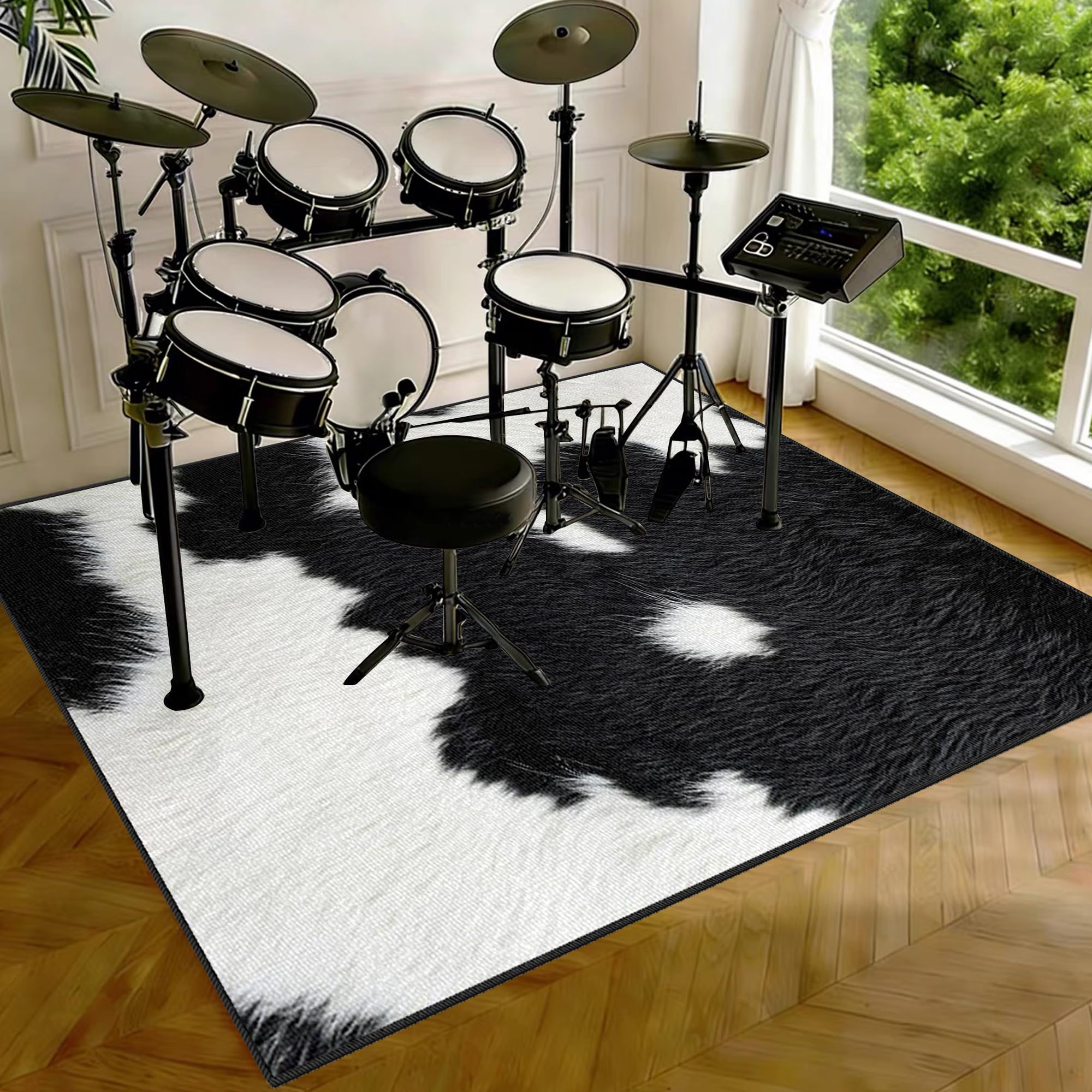 Elektroniczna mata perkusyjna dźwiękoszczelna mata bębnowa mata ochronna do akcesoriów perkusyjnych mata akustyczna mata podłogowa do instrumentów muzycznych 150 x 120 cm