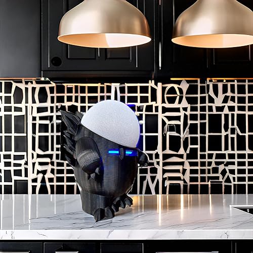 Miniatura 5 de Splin Soporte de mesa compatible con Amazon Alexa Smart Speaker Echo Dot (4ª y 5ª generación) y Apple HomePod Mini, estilo Echosaurus (negro)