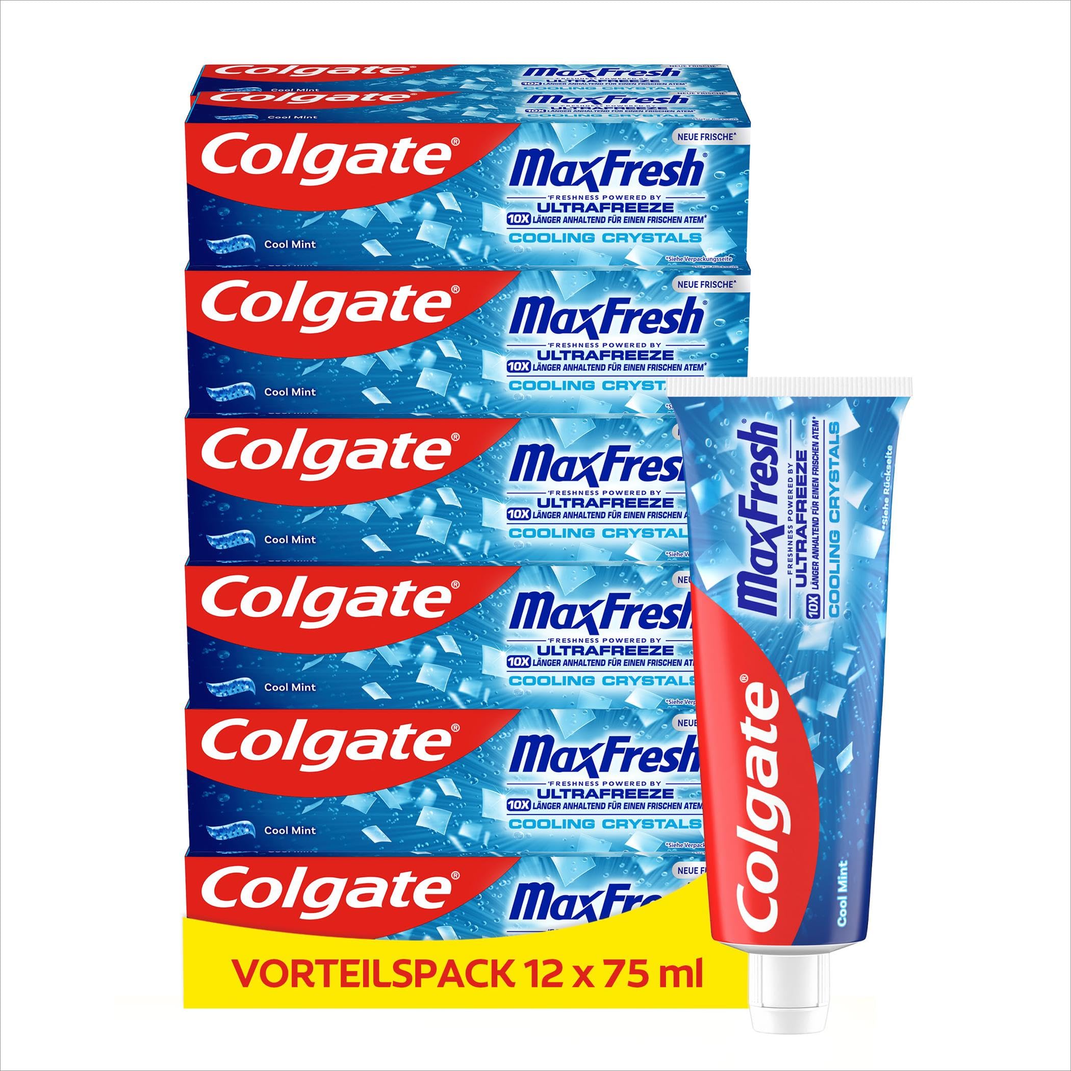 Colgate Zahnpasta Max Fresh, mit Cooling Crystals, 12x 75 ml