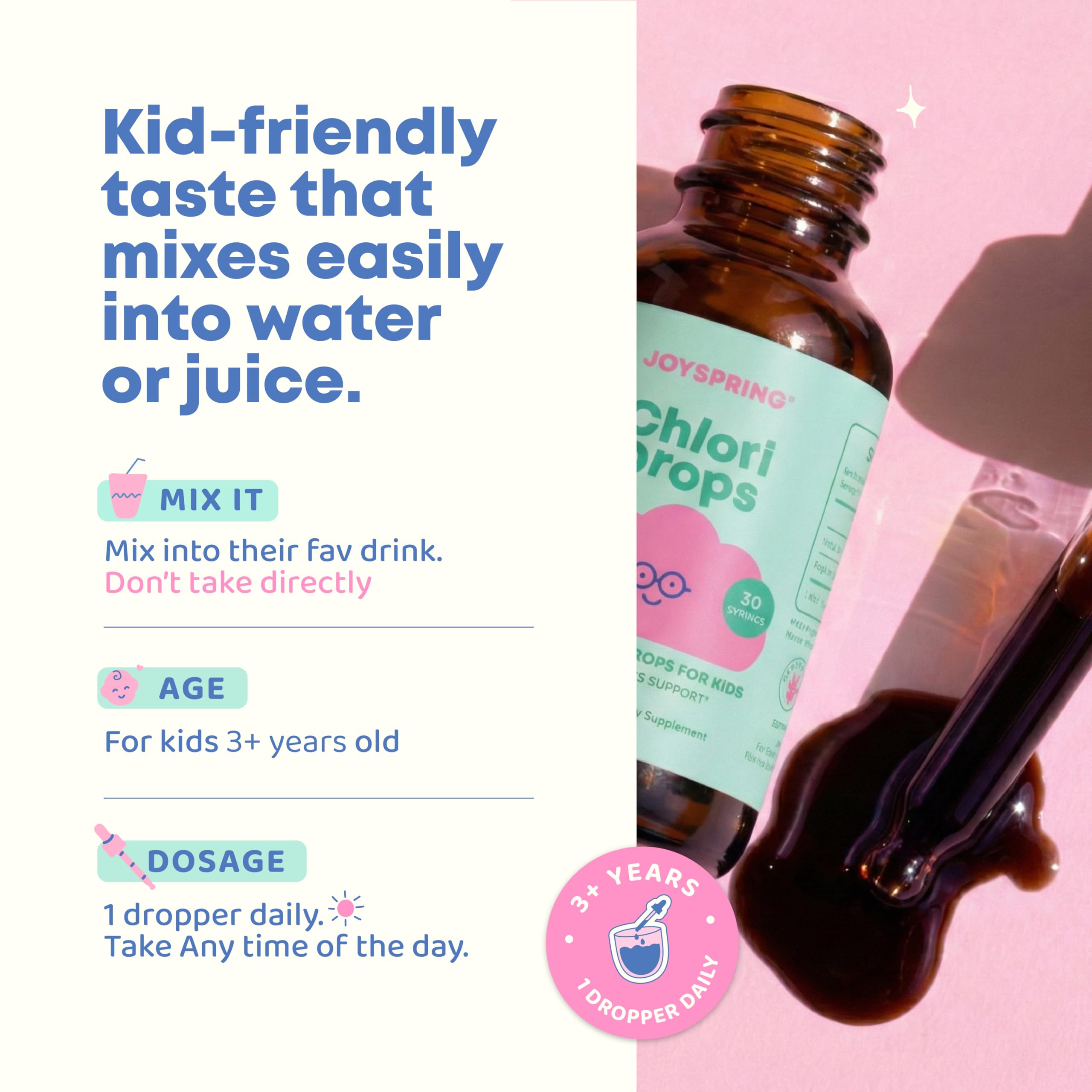 JoySpring Chlori Drops Kids Liquid Chlorophyll, Berry, 30 Servings — Amazon image 5