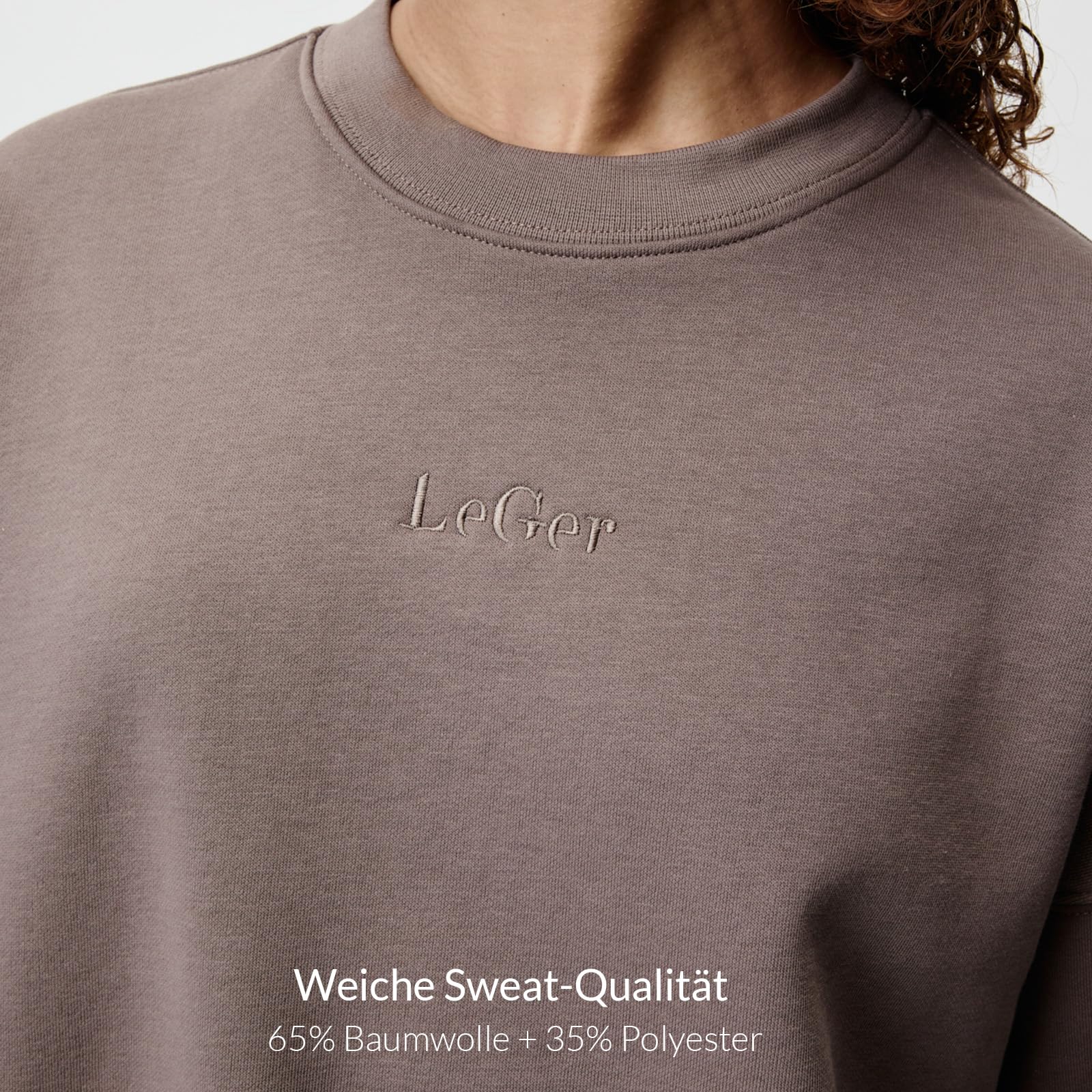 LeGer Antonietta Sweater - Cropped Pullover Damen - lockere Passform - Sweatshirt aus Baumwolle - Mode für Damen - by Lena Gercke - Gr. 34-44