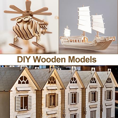 Miniatura 7 de 50 hojas de madera de tilo de 8 x 12 pulgadas, 0.079 in de grosor, hojas de madera fina rectangular sin terminar con superficies lisas para