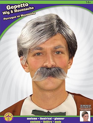 Miniatura 4 de Geppetto Wig and Moustache - Grey
