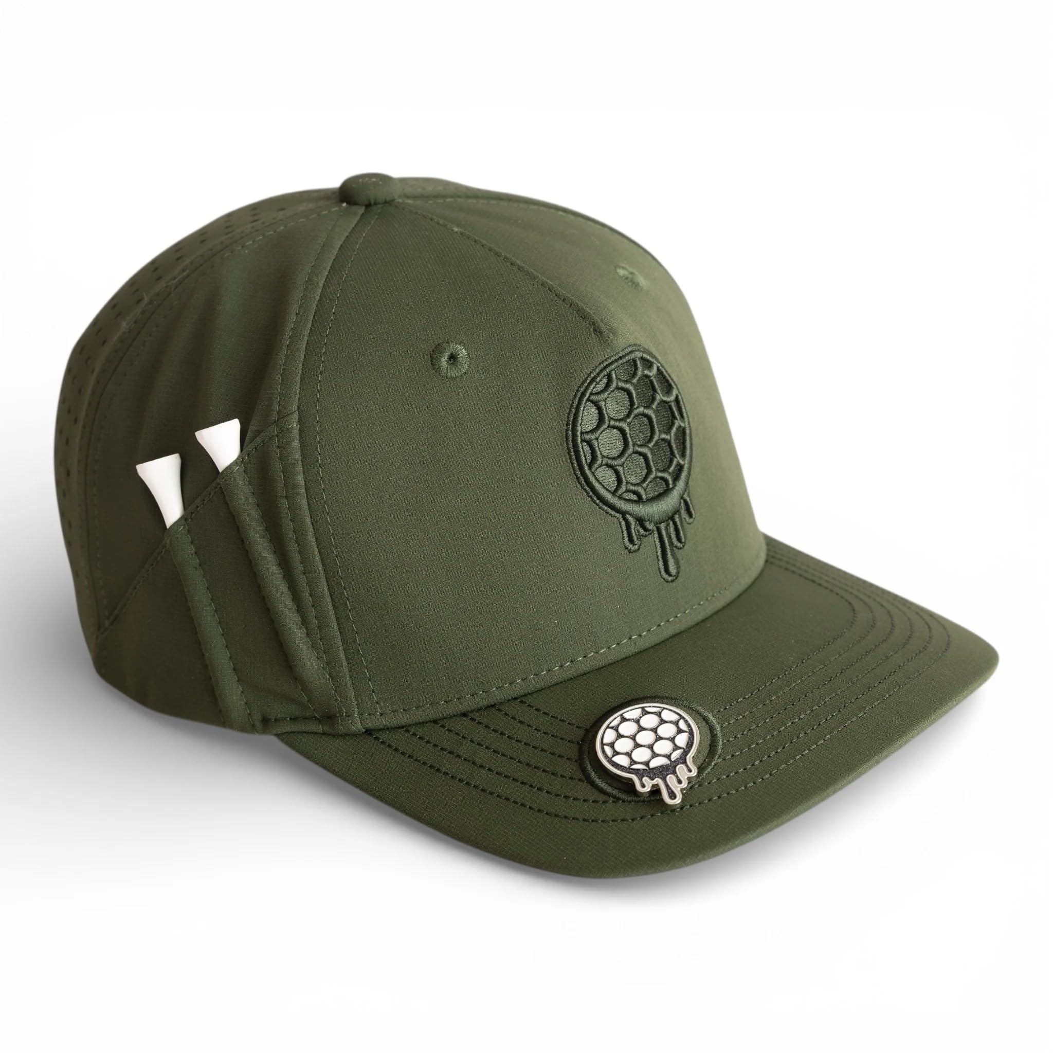 BONK Golf Snapbacks Golf Hats - Tee Holder with Tees & Bill Magnet with Ball Marker - 100% Custom Made