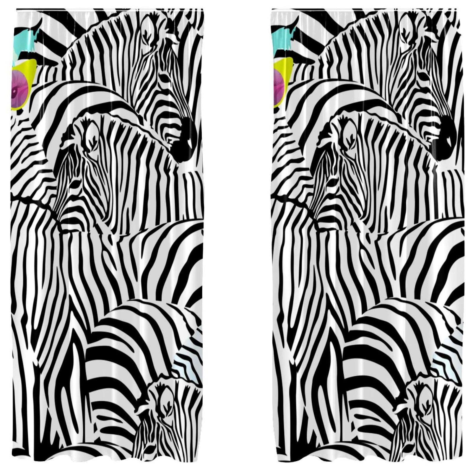 Cortinas de cebras negro y blanco, juego de 2 paneles elegantes para transformar tu dormitorio