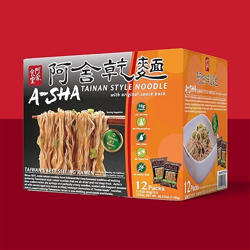 Miniatura 3 de A-Sha Fideos ramen saludables – Paquete de salsa original incluido, fideos instantáneos secos al aire de primera calidad – 24 paquetes, 3.35 onzas