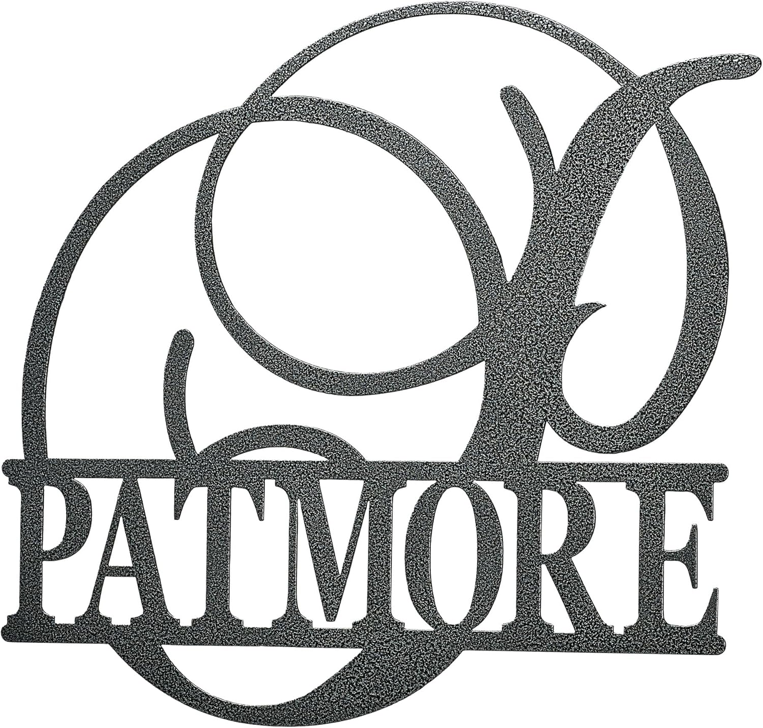 Touch of Class Accord Personalized Monogram Steel Wall Art Sign - Custom Family Last Name Initial - Handcrafted Indoor Outdoor Decor Antique Pewter