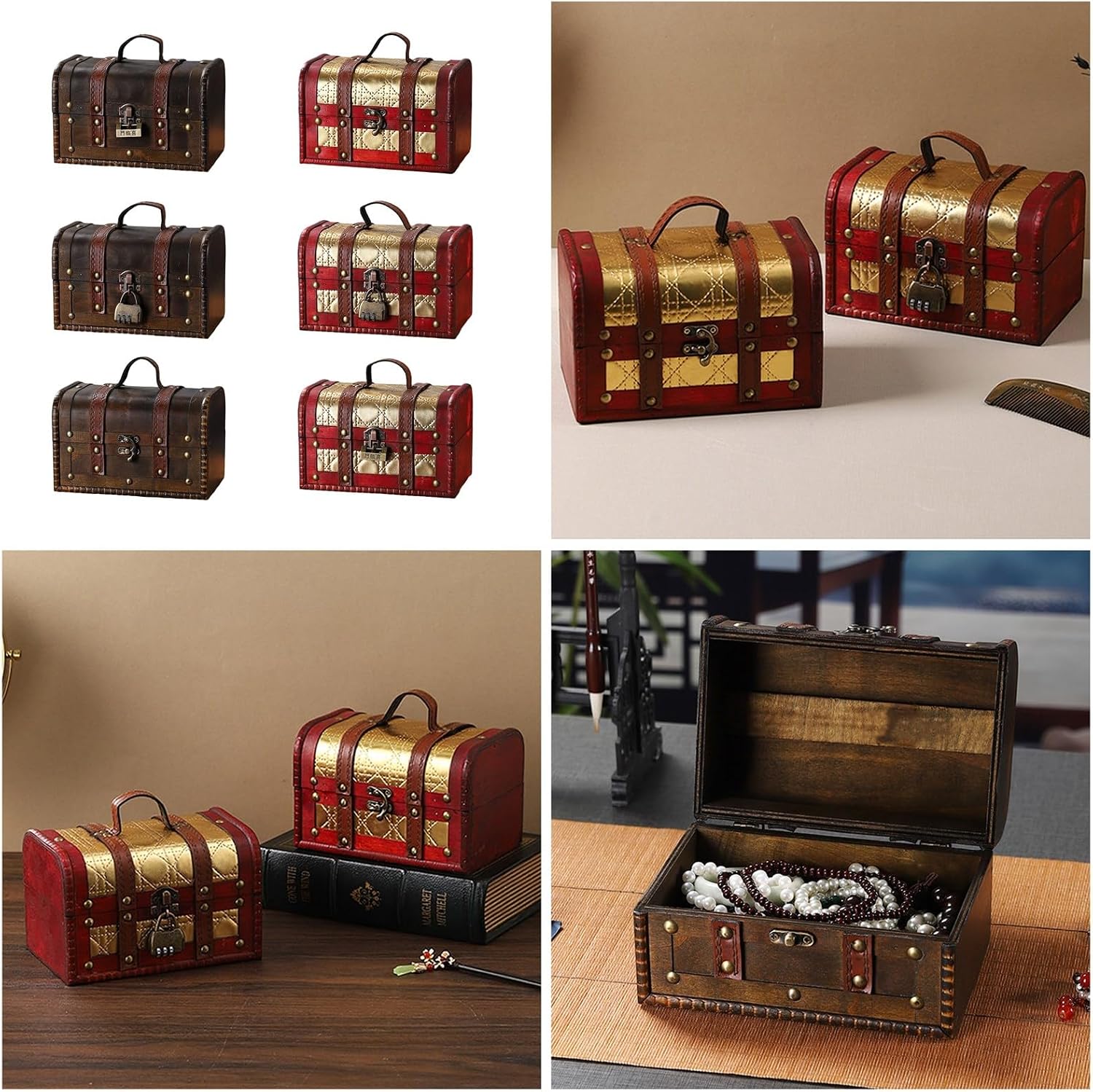 Elegant European Wood Suitcases Spacious Handheld Travel Trunk for Collector and Enthusiasts Daily Casual Use Large Capacity Box image 2