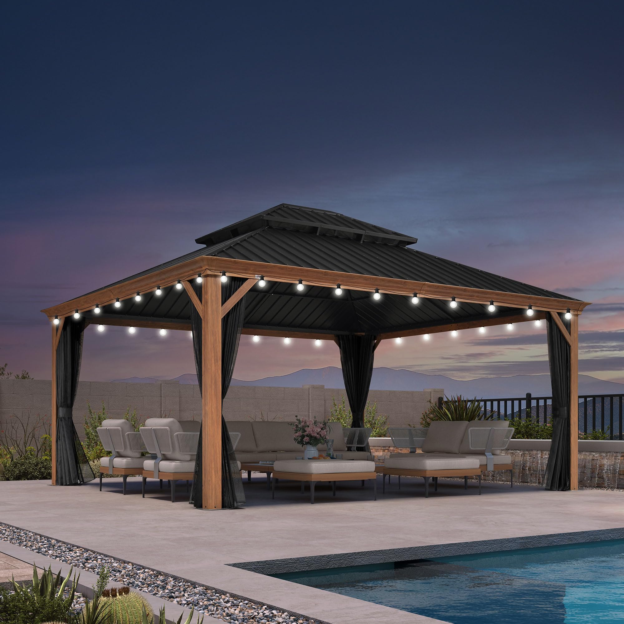 PURPLE LEAF 14x16 Hardtop Gazebo