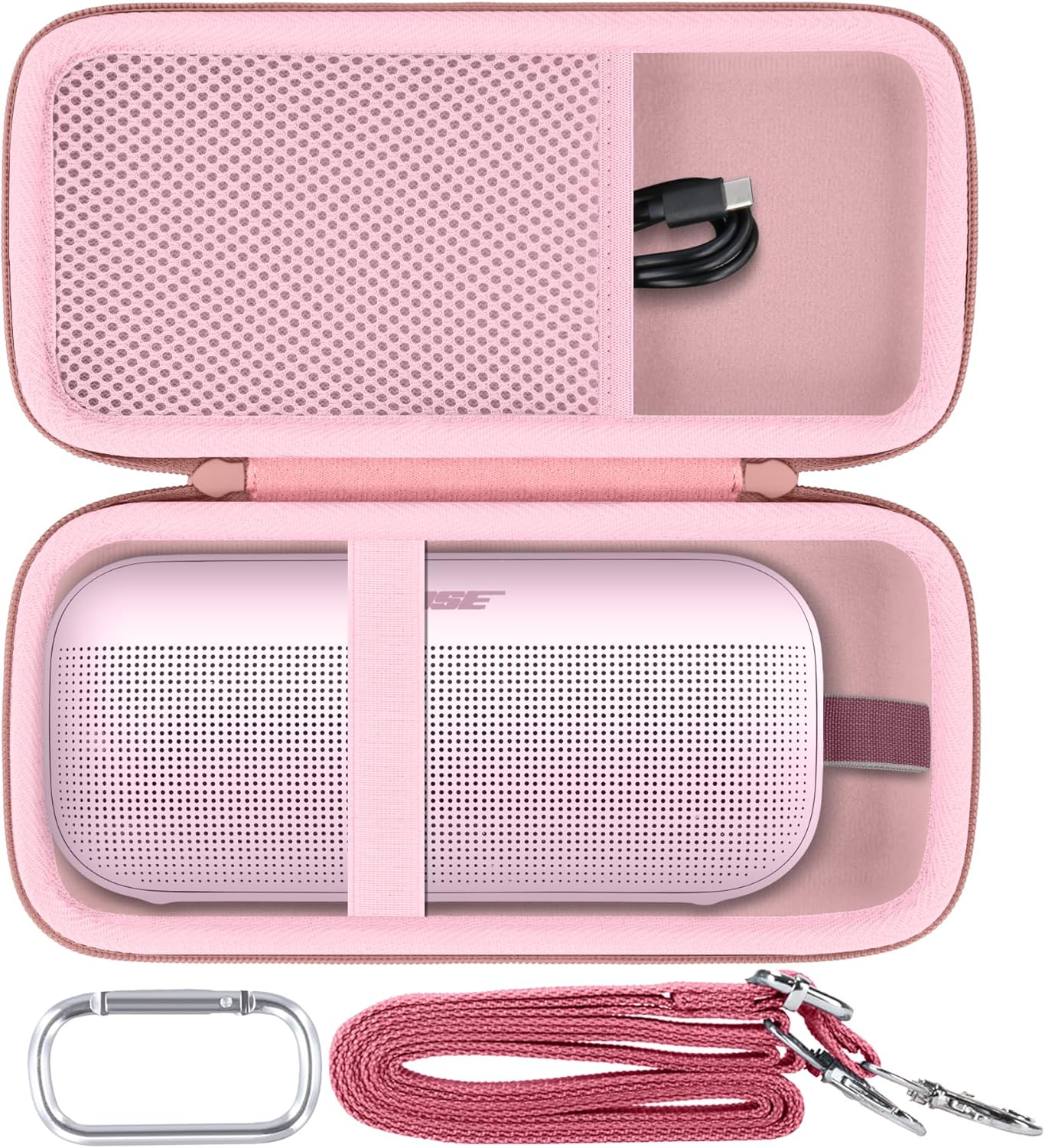 Hard Portable Case Compatible with Bose New SoundLink Flex 2nd Gen/Bose SoundLink Flex Bluetooth Portable Speaker,Petal Pink Case