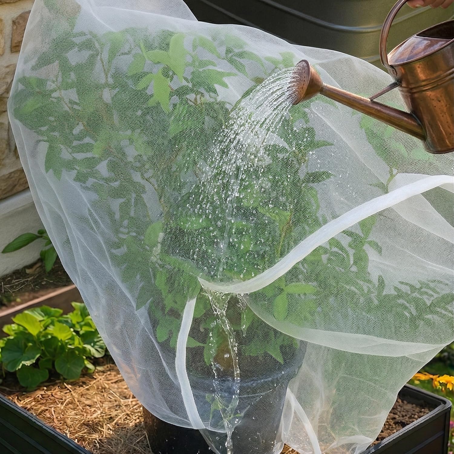 Red para Árboles Frutales 100x75CM en 4 Piezas | Bolsas de Protección para Frutas y Verduras en Diferentes Tamaños | Red de Jardín Blanca para Arándanos y Tomates