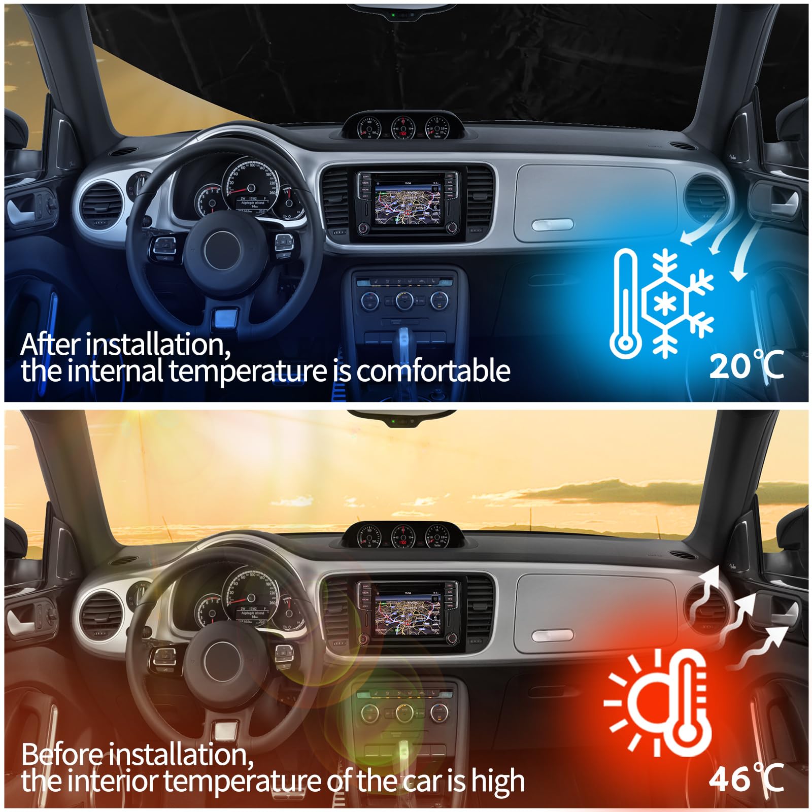 Copertura per parabrezza anteriore adatta per Mercedes Sprinter 2019-2025, copertura parabrezza argento antigelo, antighiaccio, antipolvere, parasole per finestrini anteriori, protezione solare per