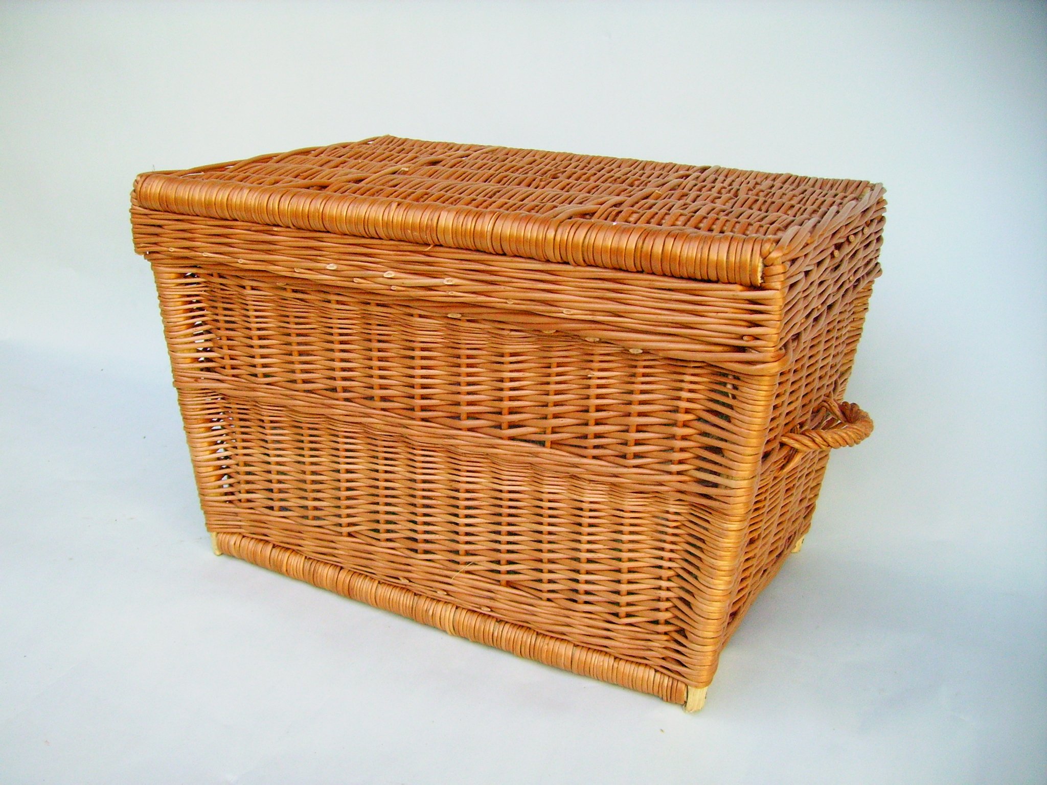 rattan-petrak Stabile Truhe aus Weide geflochten (B90 x T52 x H52 cm) Küche, Haushalt & Wohnen