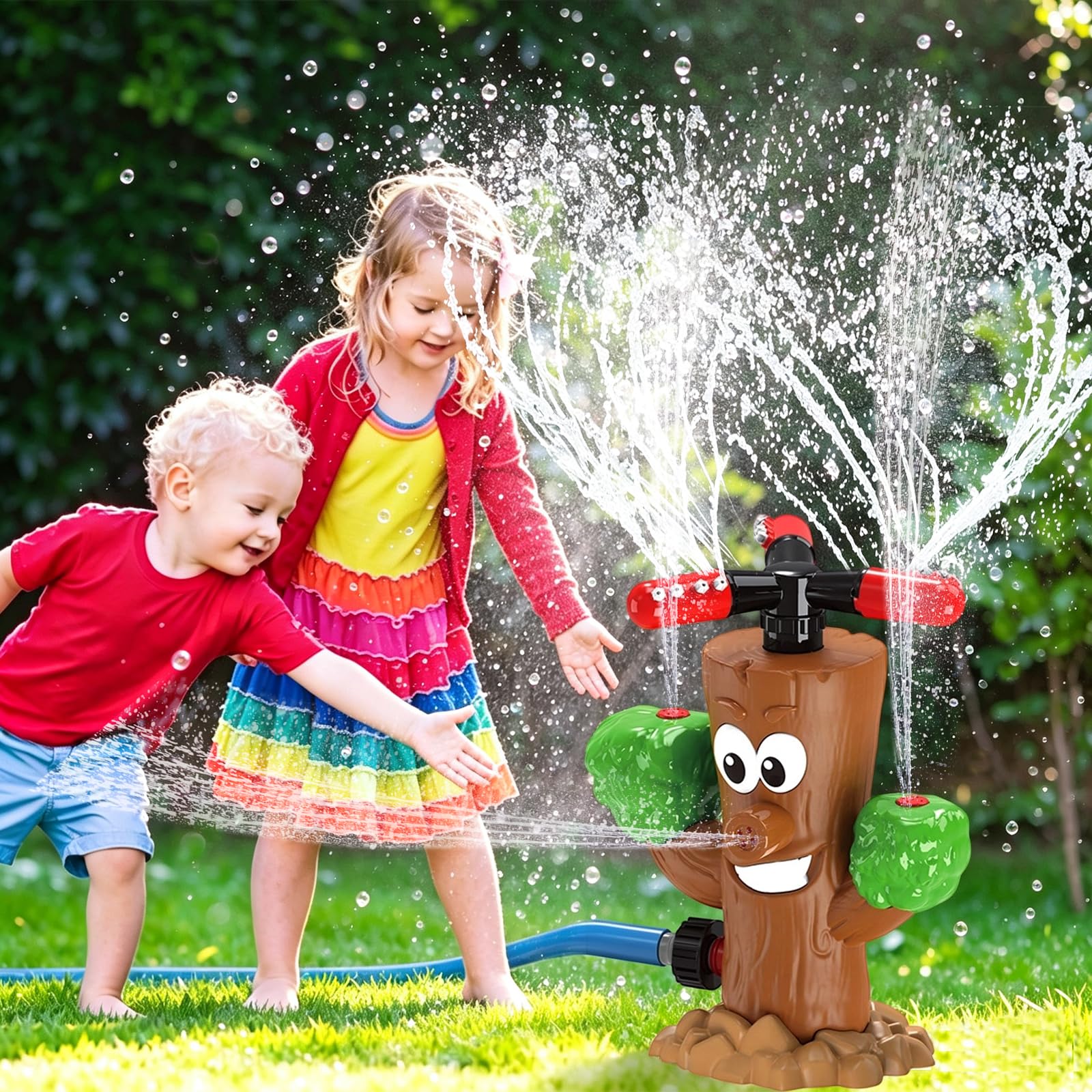 Wassersprinkle Toys for Kids, Cute Sprinkler, Outdoor Garden Lawn Watering Toys with Hose Clamps, Sprinkler Toys for Lawn, Garden, Pool party (Brown) — image 1