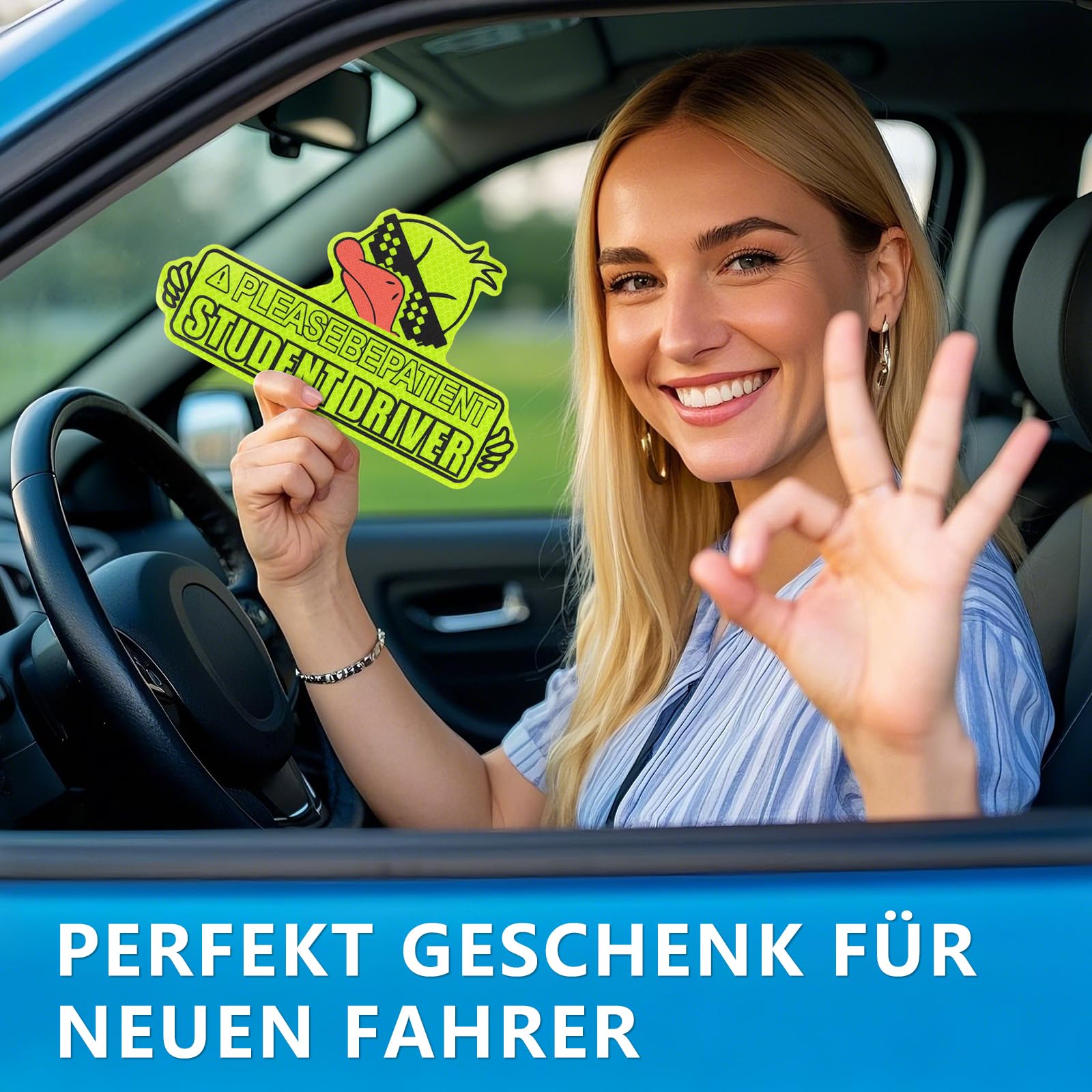 3 pezzi novizio driver segno magnetico novizio driver adesivo impermeabile, riflettente foglio magnetico segno di avvertimento con protezione UV