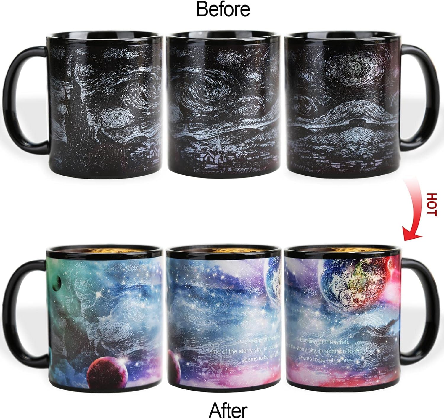 Color Changing Mug 12oz, Ceramic Heated Coffee Mug of Novelty Style, Gift for Family, Friends and Lover (Star Crossing B) - Image 3