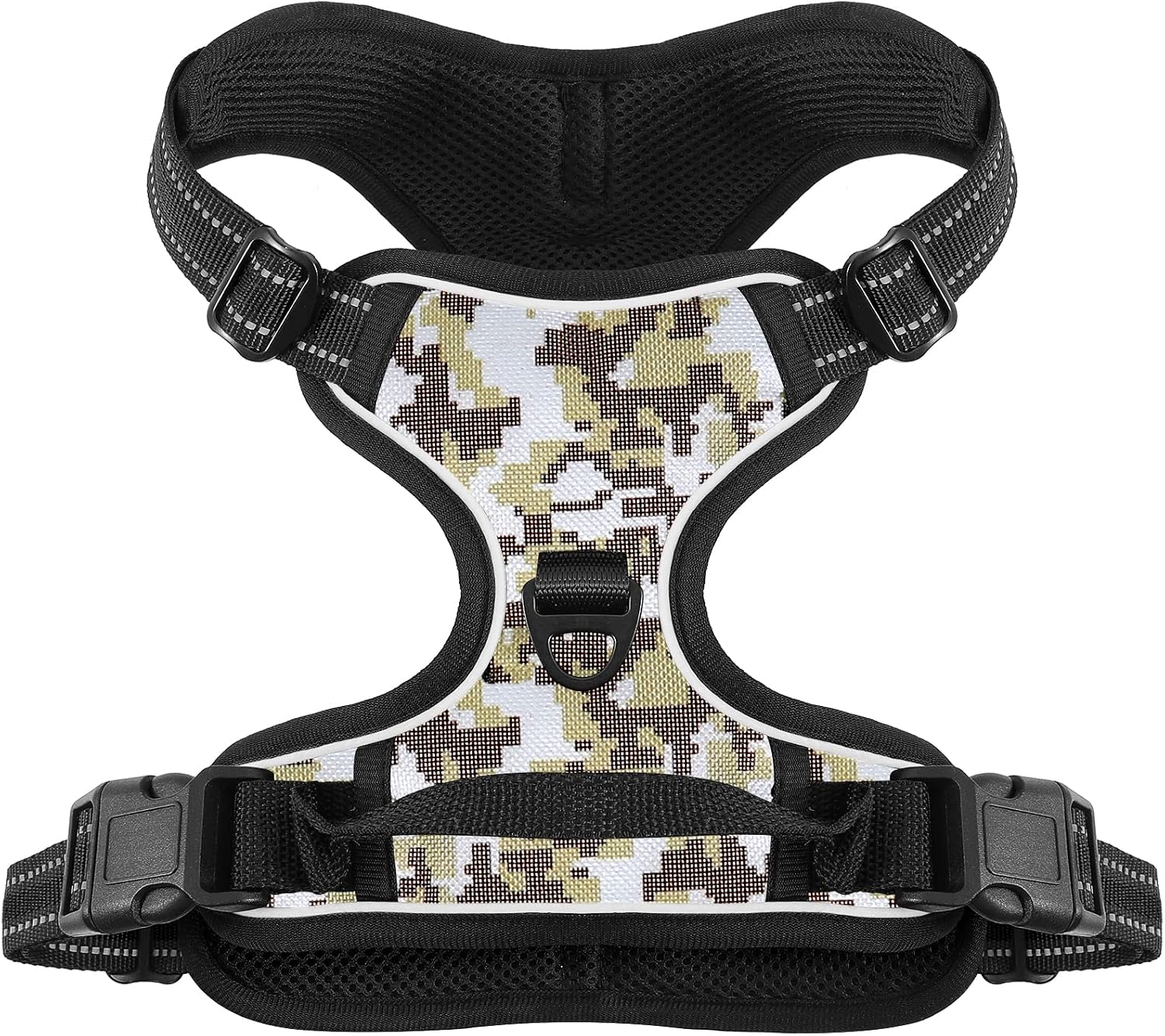 Vovodog Dog Harness No-Pull Pet Harness, Adjustable Outdoor Walking Pet Reflective Oxford Soft Vest with 2 Metal Rings and Handle Easy Control for Small Medium Large Dogs
