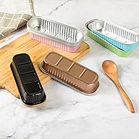 Vista 4 de Mini Moldes para Hornear Pan con Tapas y Cucharas (Paquete de 50, 6.8oz) Moldes Rectangulares de Papel de Aluminio para Hornear Recipientes Bandejas