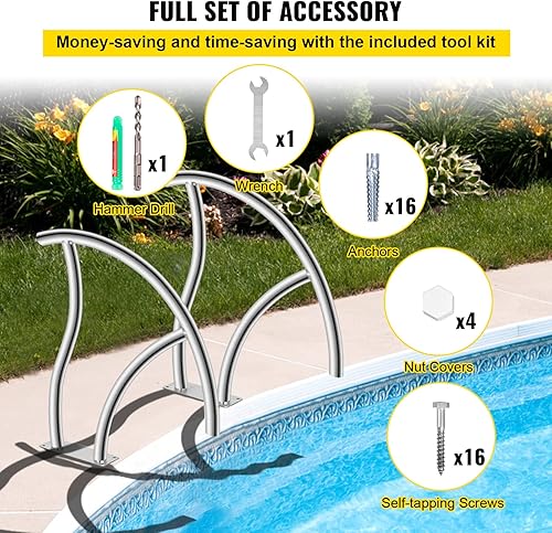 Miniatura 6 de VEVOR Paquete de 2 rieles de acero inoxidable de 30 x 30 pulgadas, capacidad de carga de 375 libras, placa base de montaje rápido y accesorio de