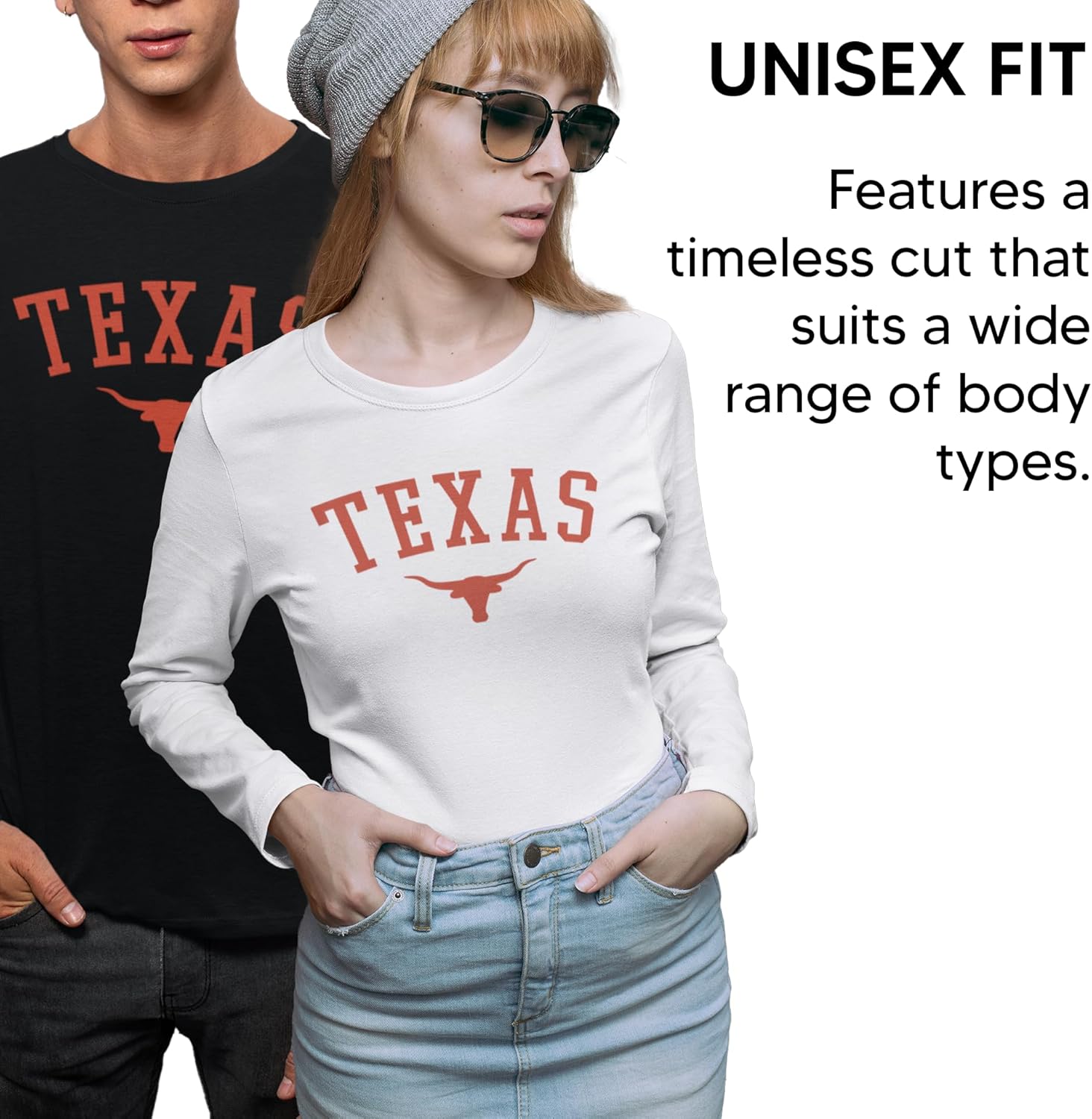 Texas Long Sleeve T-Shirt for Men, Women, Unisex, 100% Cotton, Texas State Pride Graphic Tee, Standard Fit Long Sleeve Top - Image 4