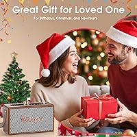 Vista 8 de Karaoke Machine, Retro-Design Speaker with 2 Wireless Microphones for Adults & Kids, Portable Karaoke System for Home Party