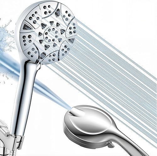Miniatura 11 de Cabezal de ducha de mano filtrado negro mate - 10 modos de pulverización con lluvia y masaje, filtro integrado, boquillas antiobstrucciones