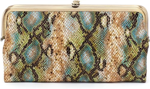 HOBO Lauren - Cartera de mano  Construcción de cuero suave con cierre de bloqueo de beso bolsillo interior con cremallera y ranuras para tarjetas