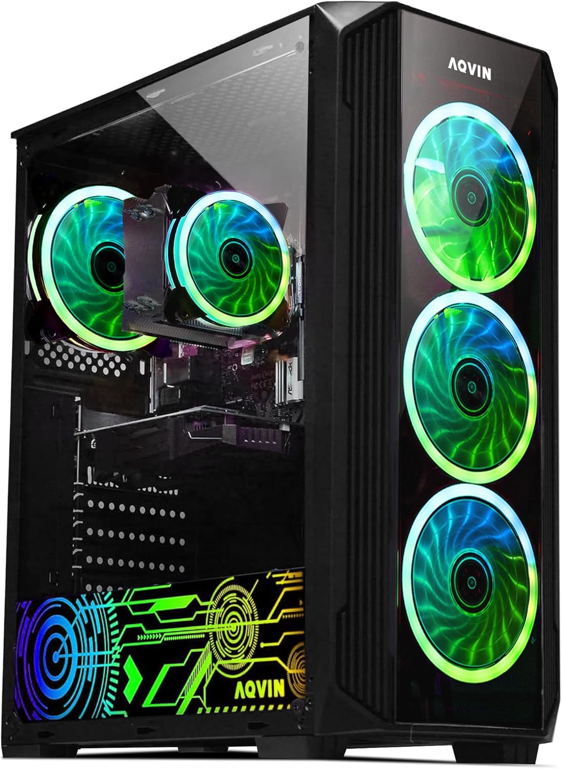 AQVIN ZForce Gaming PC Desktop Tower – Intel Core i7 Processor up to 4.0, GeForce RTX 3050 8GB DDR6, 1TB SSD 32GB RAM DDR4, WiFi Ready, Windows 10 Pro