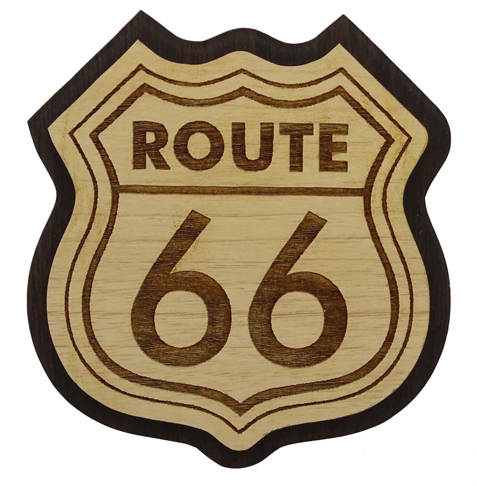 Printtoo Route 66 Wood Engraved Fridge Magnet Souvenir Gift