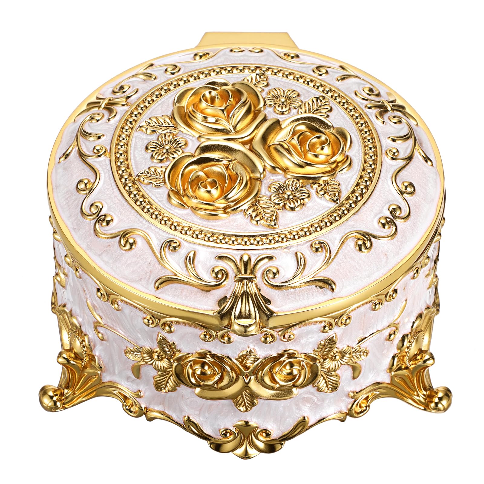 Boîte à bijoux ronde en métal vintage pour ranger vos bagues