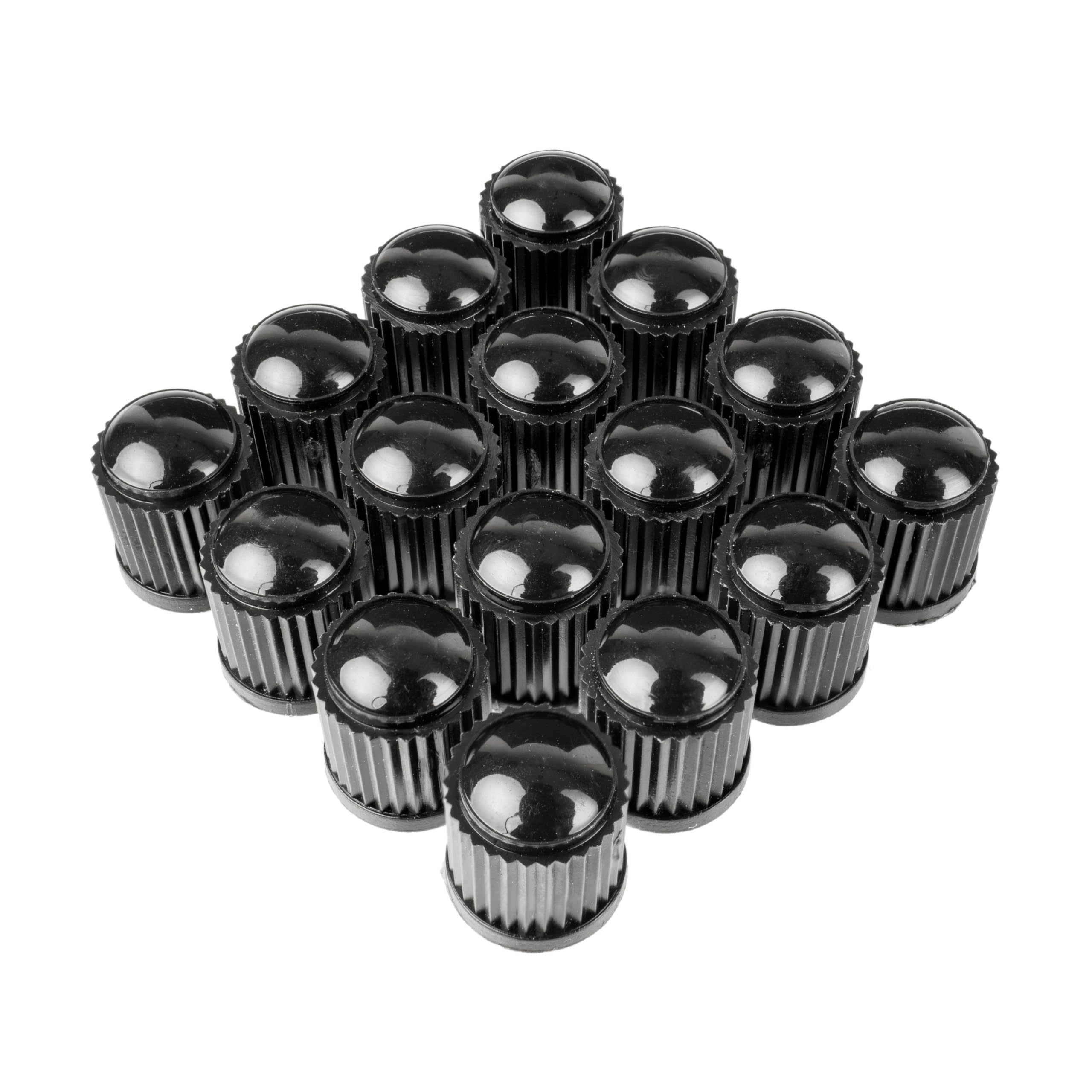 Tappo Valvola in ABS, 16 pezzi, in Nero, tappi copripolvere con guarnizione per valvole auto, moto, rimorchi e biciclette, tappi per auto gomme, tappino bici, cappuccio valvola, tappi pneumatici auto