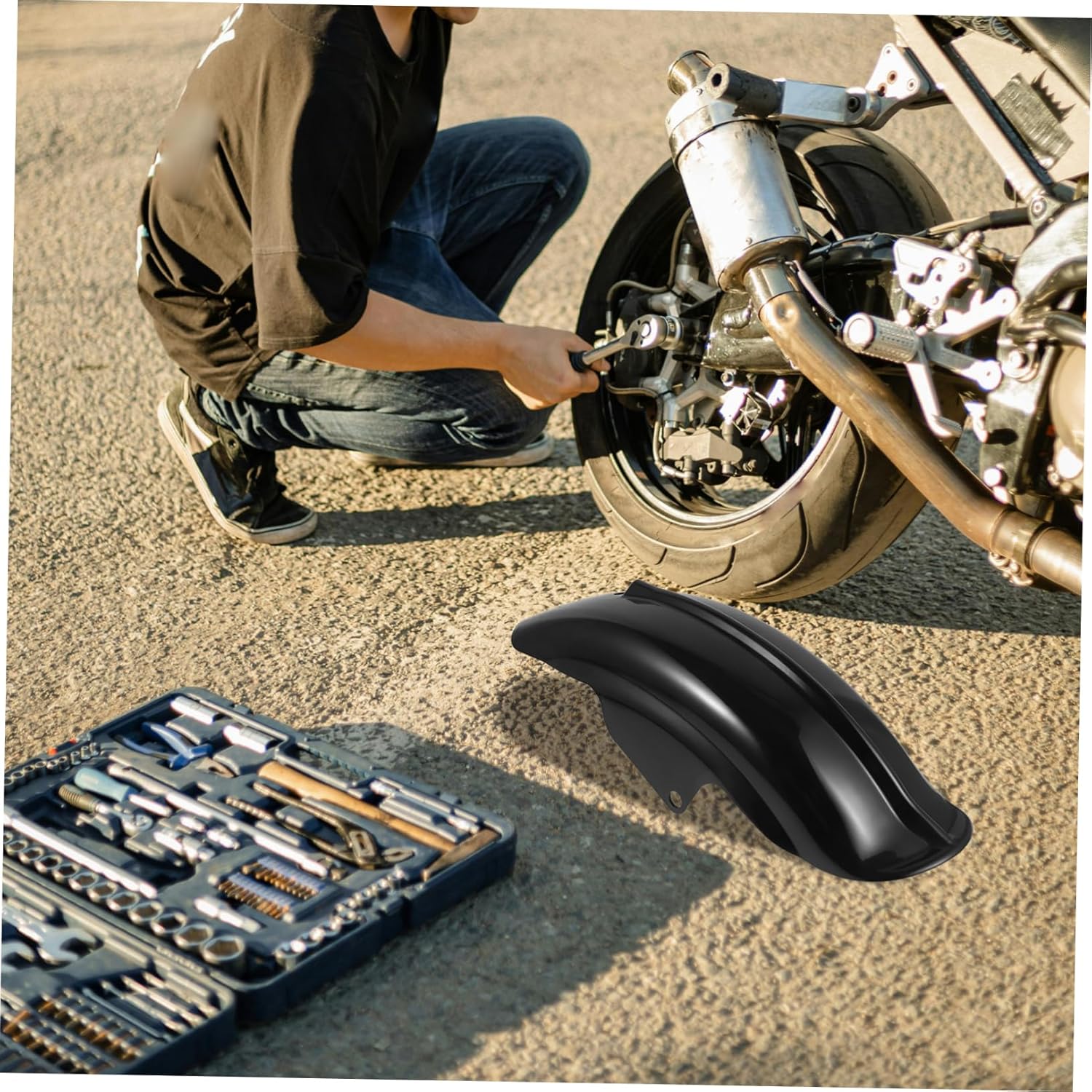 Alipis 2pcs Rear Set for 883 Motorcycle Waterproof Wheel Splash Guards Durable Mud Flaps for Improved Protection