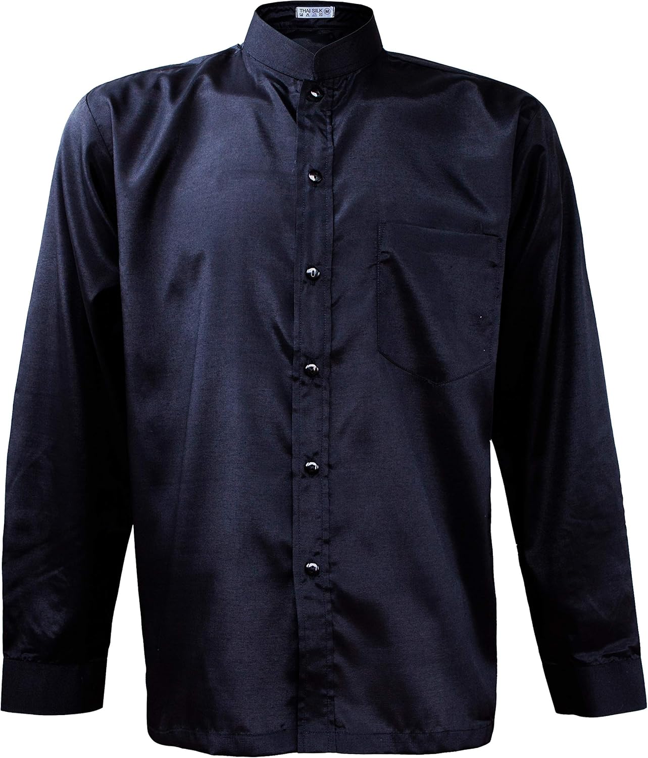 Men's Shirt Long Sleeve Thail Silk Mandarin Band Collar Amazon.ca Clothing, Shoes & Accessories