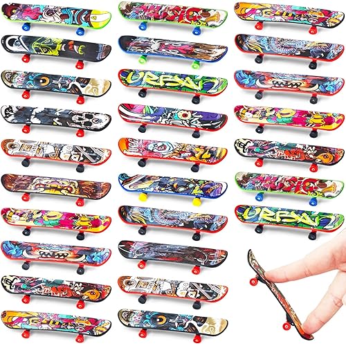 Woozettn 50 Pcs Mini Finger Skateboards,Fingerboards Toy Set,Mini Skateboards Finger Surfboards for Kids Classroom Exchange Gift Birthday Goodie Bag Stuffers