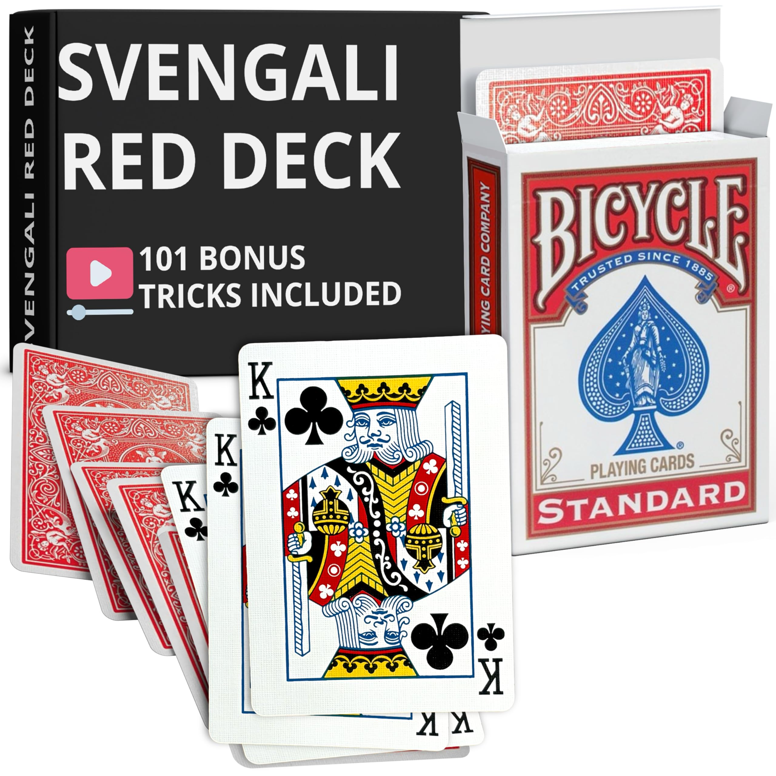 Ted's Sterling Magic Red Bicycle Rider Back King of Clubs Svengali Deck